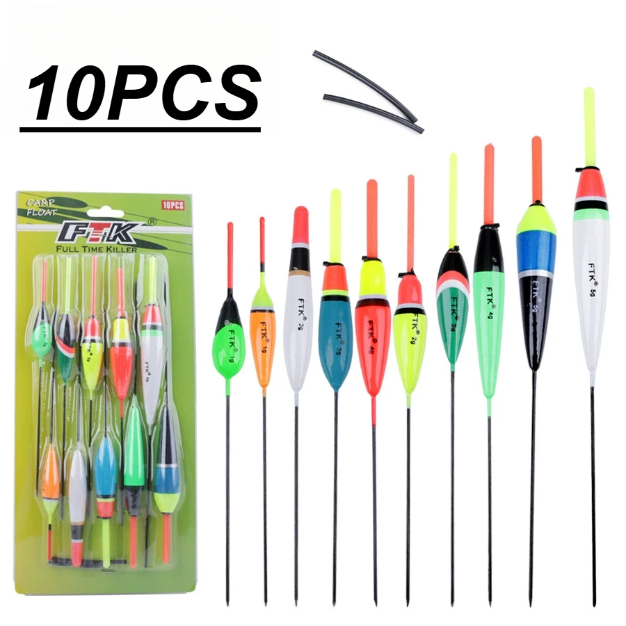 10pc/lot Size 1-5g Fishing Float Fir Floats for Carp Fishing Buoy Bobber Fishing Light Floats Multicolor