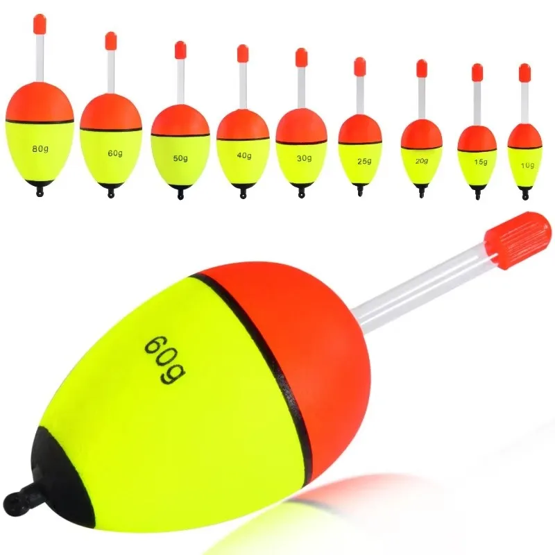 2/10pcs EVA Luminous Fishing Night Float Light Stick Foam Plastic Bobber Sea Rock Fishing Striking Floats Fishing Accessories