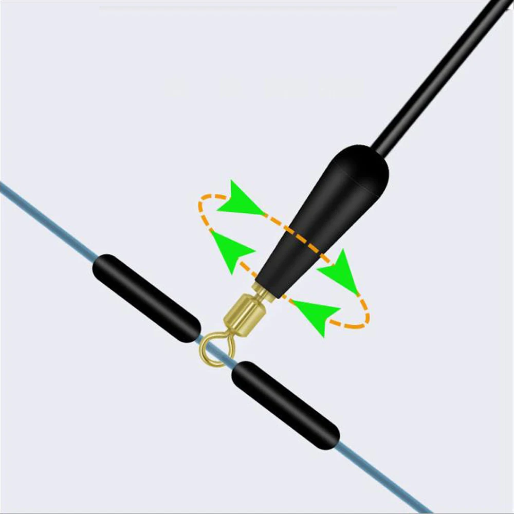 DNDYUJU 50X Fishing Gear Block Rotation Drift Fishing Floats Accessory Bobber Copper Rubber Tools Fish Float Fishing Float Base - Image 5