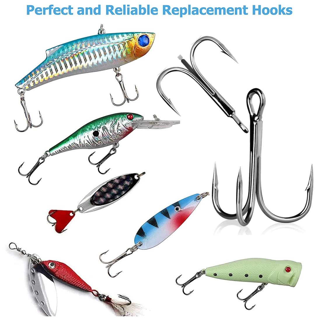 Fishing Treble Hooks 25~50Pcs Brabed Triple Sea Fishing Hooks Hard Lures for Freshwater Saltwater Fishing Accessories - Image 6