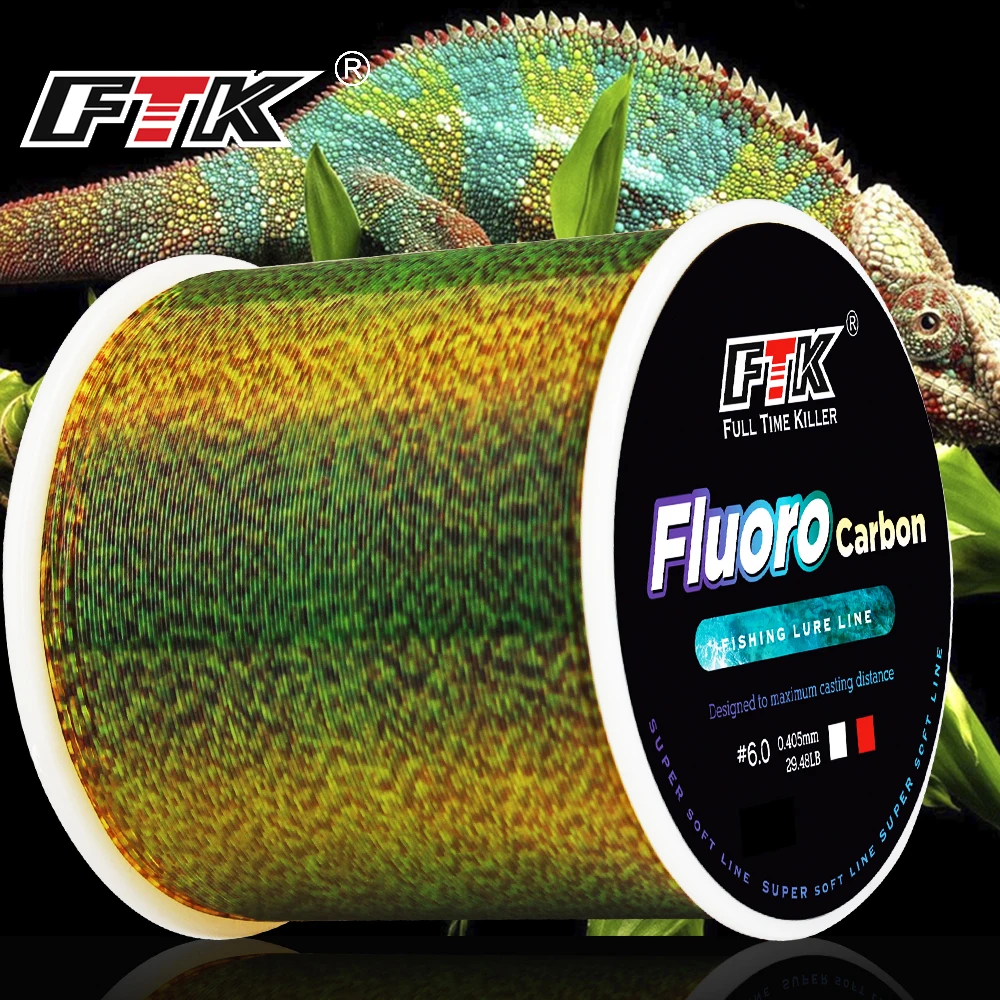 FTK 300/500m Invisible Fishing Line Speckle Fluorocarbon Coating Line 0.14mm-0.50mm 4.13LB-34.32LB Super Strong Spotted Line