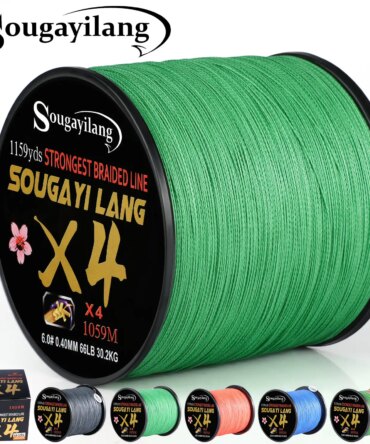 Sougayilang Braided Line 4X 100/300m 5 Color All for Fishing Line MaxDrag 66LB Multifilament PE Line for Saltwater Sea Fishing