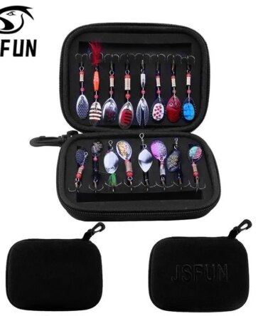 JSFUN Portabale Fly Fishing Lure Spinner Spoon Bait Foam Box Trout Flies Fishook Fish Hook Hard EVA Storage Case Container Bag