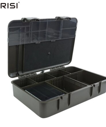 Hirisi Carp Fishing Box Portable Multipurpose Fishing Accessories Box Compartments Fishing Box Fishing Tackle W511