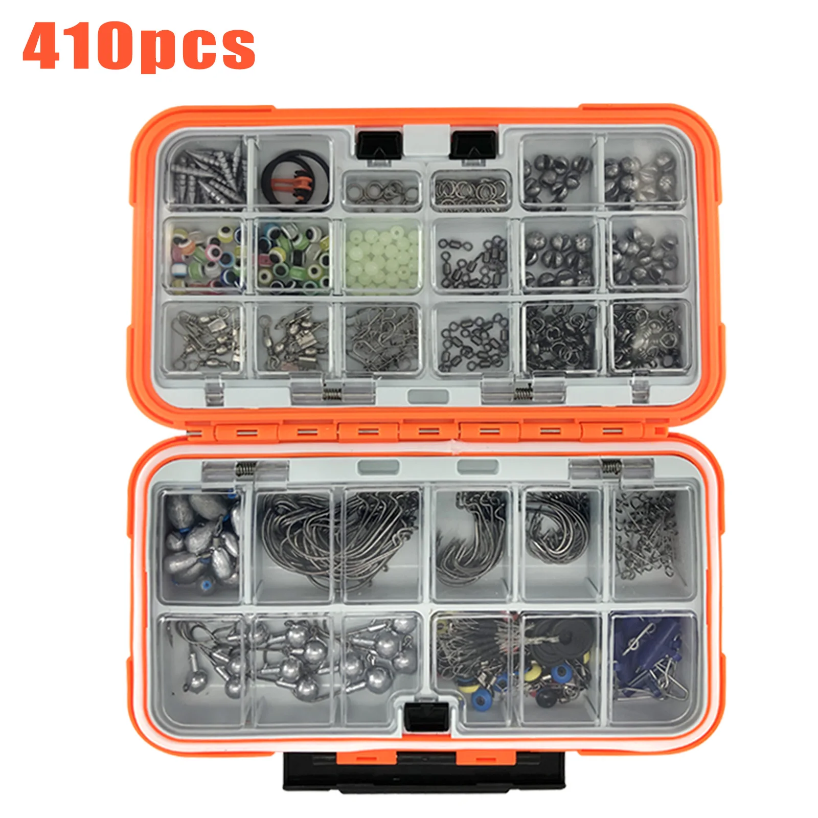 170-410pcs Professional Fishing Kit with Tackle Box, Hooks Sinkers Swivels for Bass Trout Saltwater Fishing Complete Lure Set - Image 2