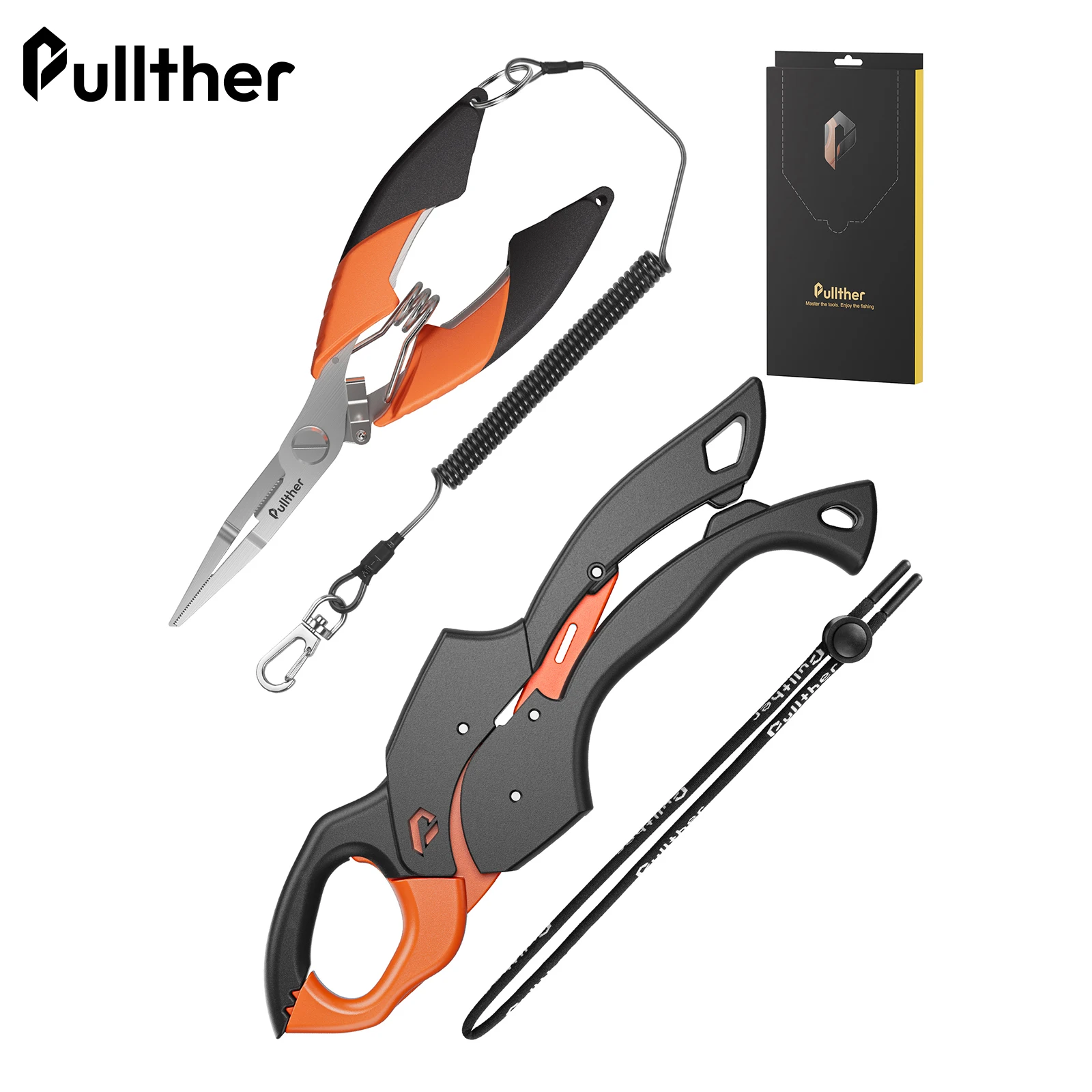 Pullther Fishing Tools Set Pliers Line Stainless Steel Scissors Multifunctional Fish Lip Clip Gripper Grip Hook Remover Tackle