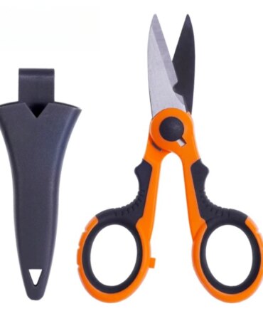 Fishing Scissors Stainless Steel Precision Fishing Line Cutter Non-slip Handle Protective Sleeve Woven Fishing Line Scissors