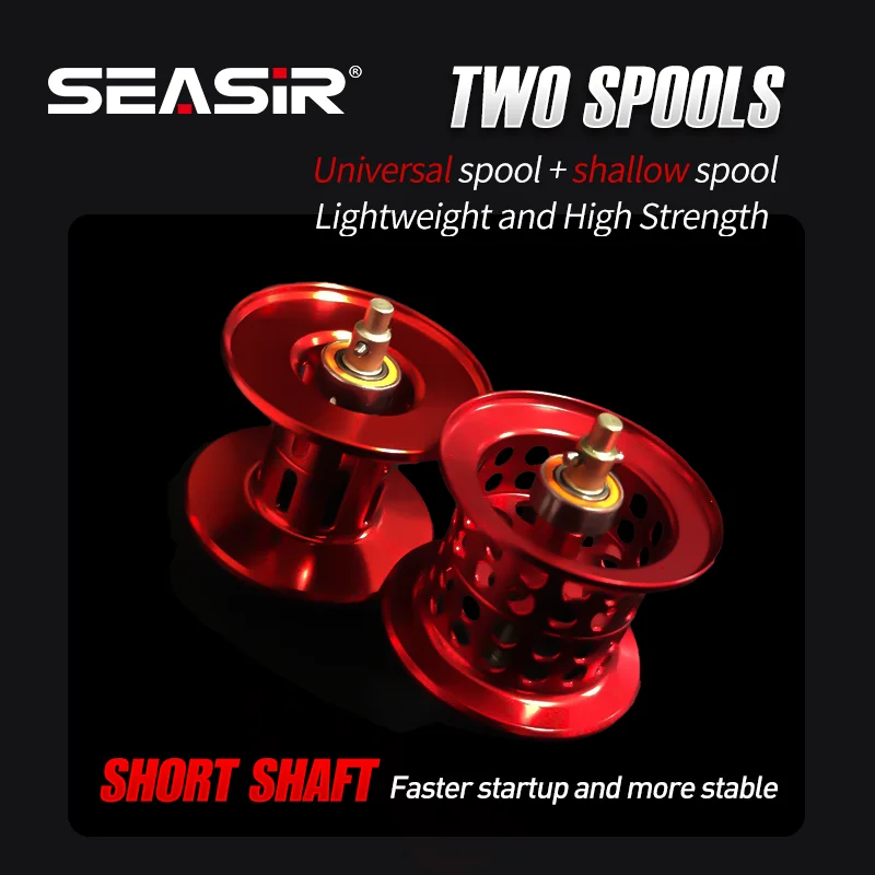Seasir Mansory Baitcasting Fishing Reel 146g Ultralight Carbon 11+1 7.3:1 HS Ratio Hybrid Ceramic Bearing Double Spools Seawater - Image 3