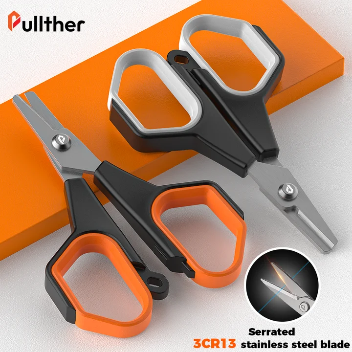 Fishing Scissors Stainless Steel Plier cut Braid Line PE Wire Cutter with Retractable KeyChain Fishing Pliers Tools Accessories