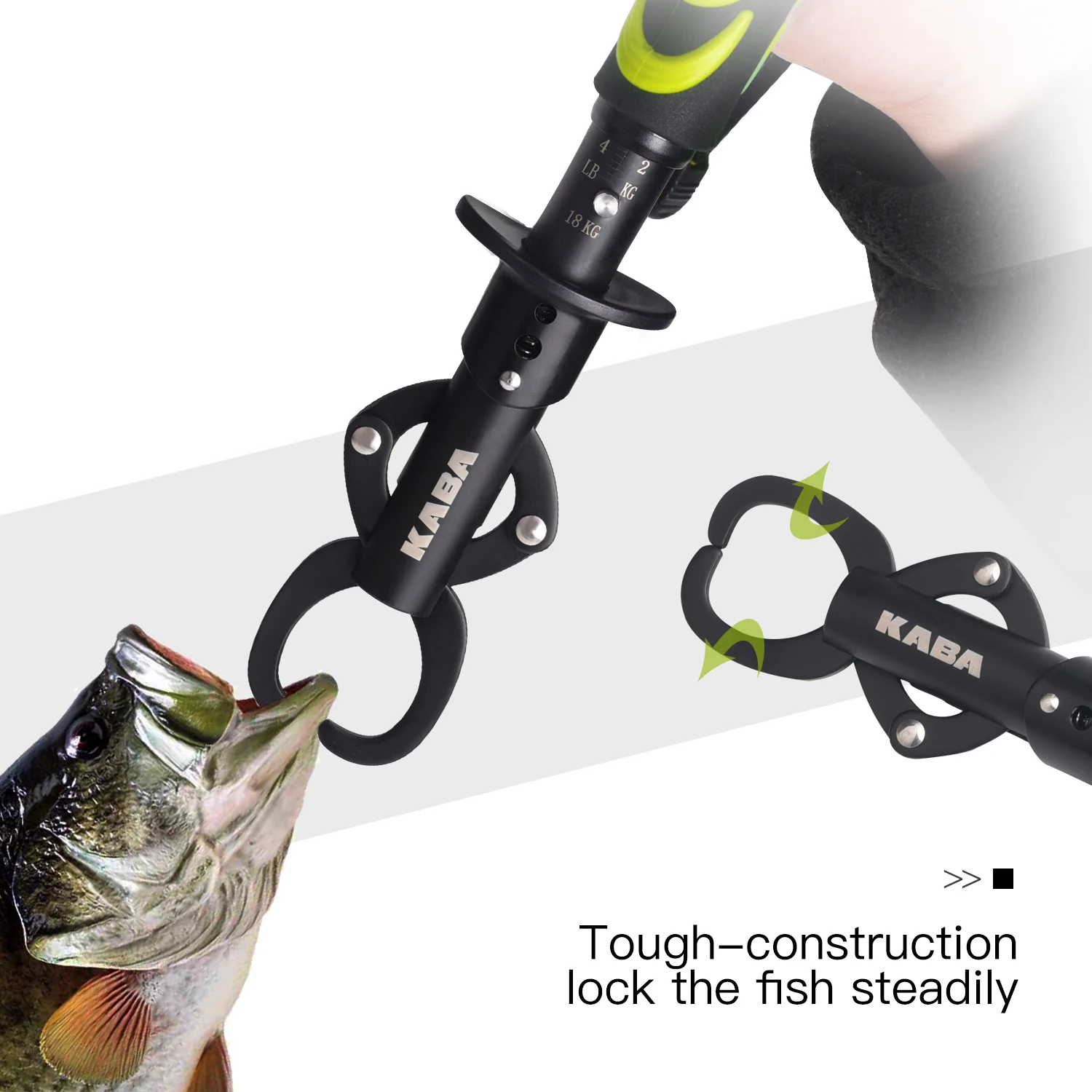 Fishing Lip Gripper 40LB/18KG Stainless Steel Grabber Grip Tool with Scale Fish Holder Handle Grab Fishing Accessories - Image 4
