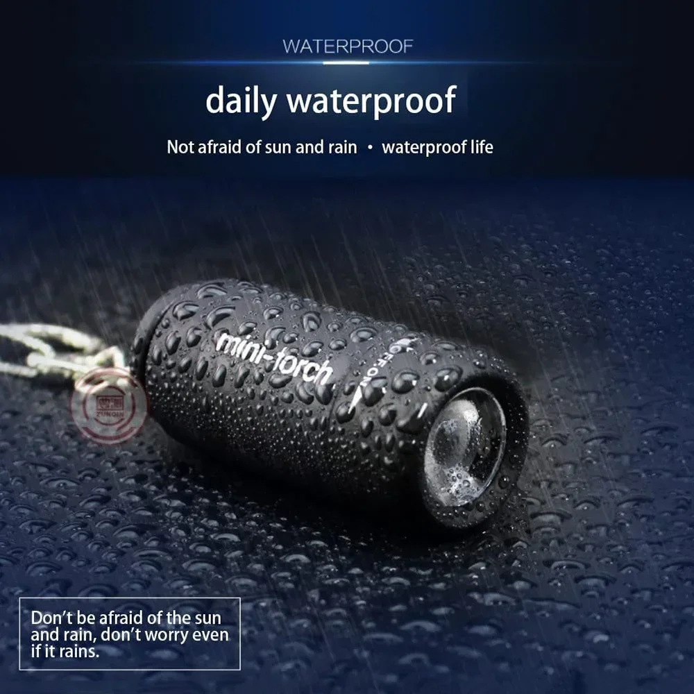 USB Rechargeable LED Multifunctional Strong Light Pocket Keychain Flashlight Waterproof Outdoor Hiking Camping Mini Flashlight - Image 4