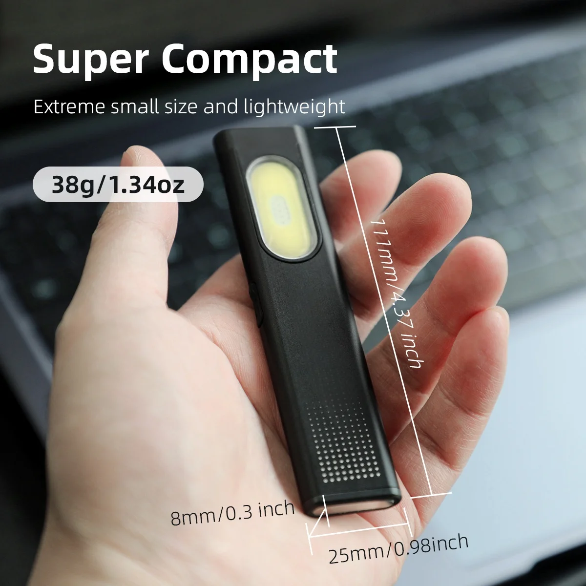 LED Keychain Flashlight USB C Rechargeable 600Lm Mini Torch Magnetic Waterproof Pocket Lantern Portable Work Light - Image 6