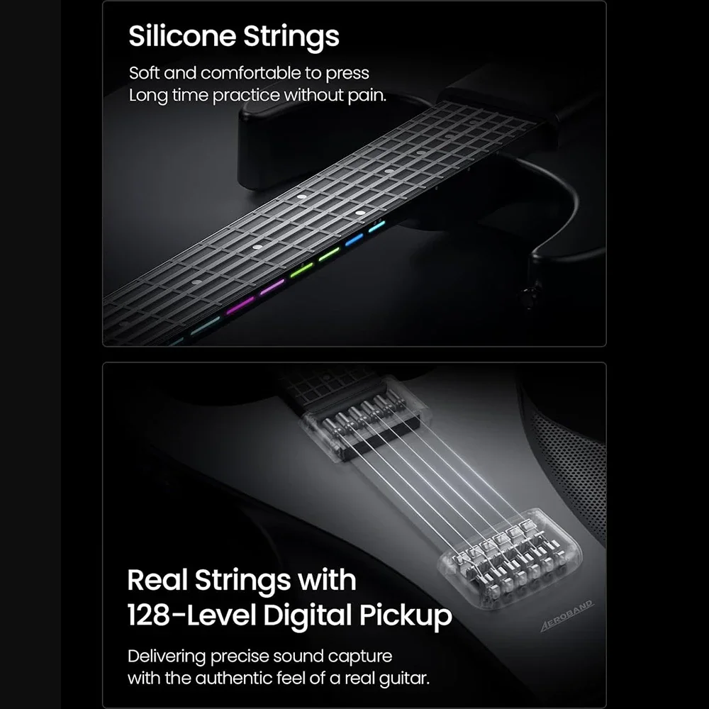 AeroBand Guitar Electric Guitar Pain-Free Silicone String All-in-One 9 Sound Styles Acoustic Bass With Speaker Microphone - Image 3