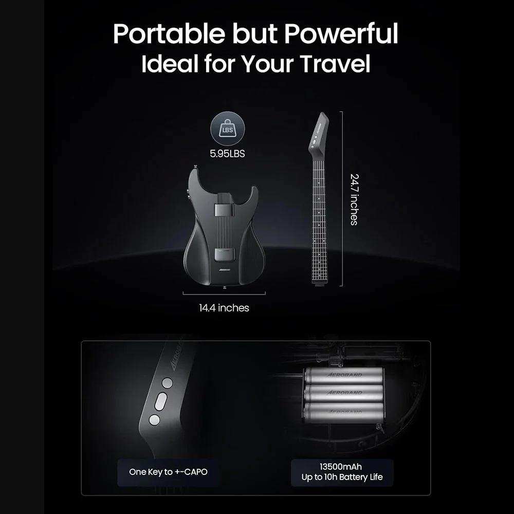 AeroBand Guitar Electric Guitar Pain-Free Silicone String All-in-One 9 Sound Styles Acoustic Bass With Speaker Microphone - Image 6