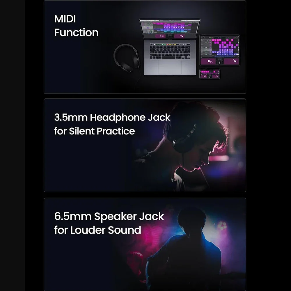 AeroBand Guitar Electric Guitar Pain-Free Silicone String All-in-One 9 Sound Styles Acoustic Bass With Speaker Microphone - Image 5