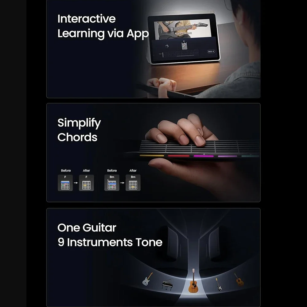 AeroBand Guitar Electric Guitar Pain-Free Silicone String All-in-One 9 Sound Styles Acoustic Bass With Speaker Microphone - Image 4