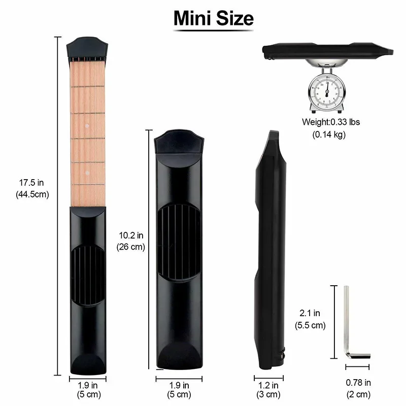 6 Fret Pocket Guitar Bass Travel Gift Mini Guitarra Musical Instruments Finger Exerciser Train Practice Tool For Beginners Kids - Image 6