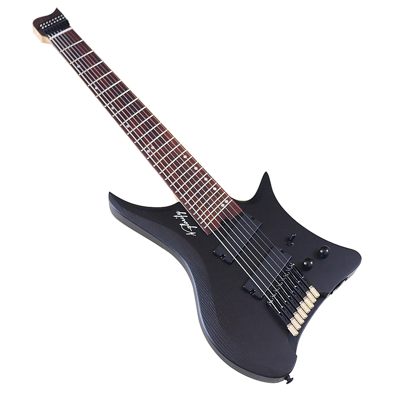 Fanned Frets 8 String Headless Electric Guitar 30 Inch Solid Ashwood Body Headless Guitar Maple Neck 686mm scale length