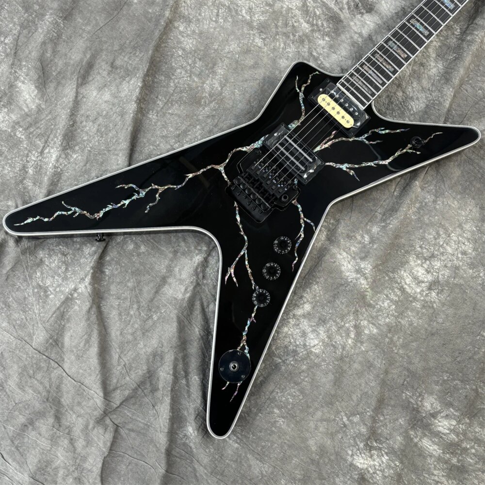 Black Dean Washbun Dimebag Custom Electric Guitar No brand can print Free Ship RARE Stock
