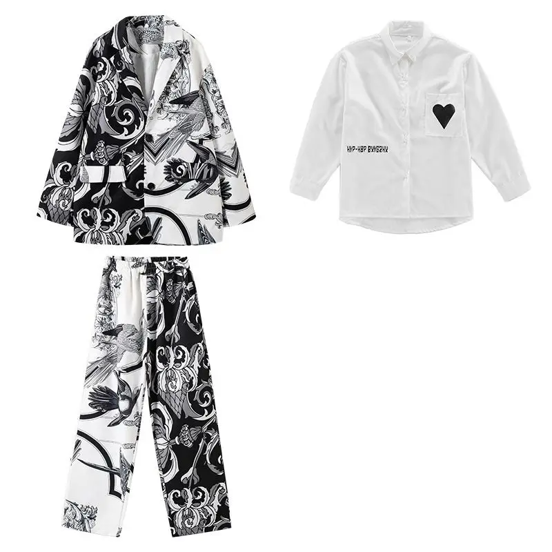 Kids Teen Kpop Outfits Hip Hop Clothing Loose Graffiti Shirt Coat Street Pants for Girl Boy Jazz Dance Costume Clothes Outfits - Image 6