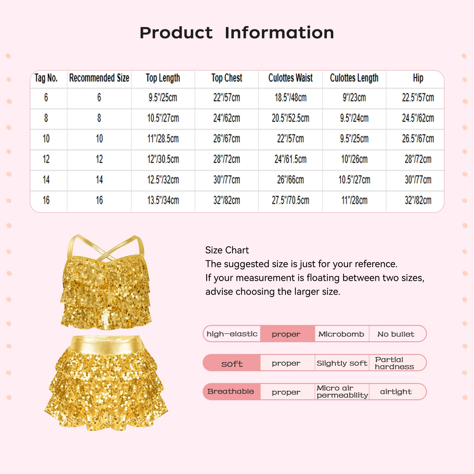 Girls Sequin Jazz Street Dance Outfit Costume Shiny Crop Top with Tiered Unitard Skirted School Basketball Cheerleading Costumes - Image 5