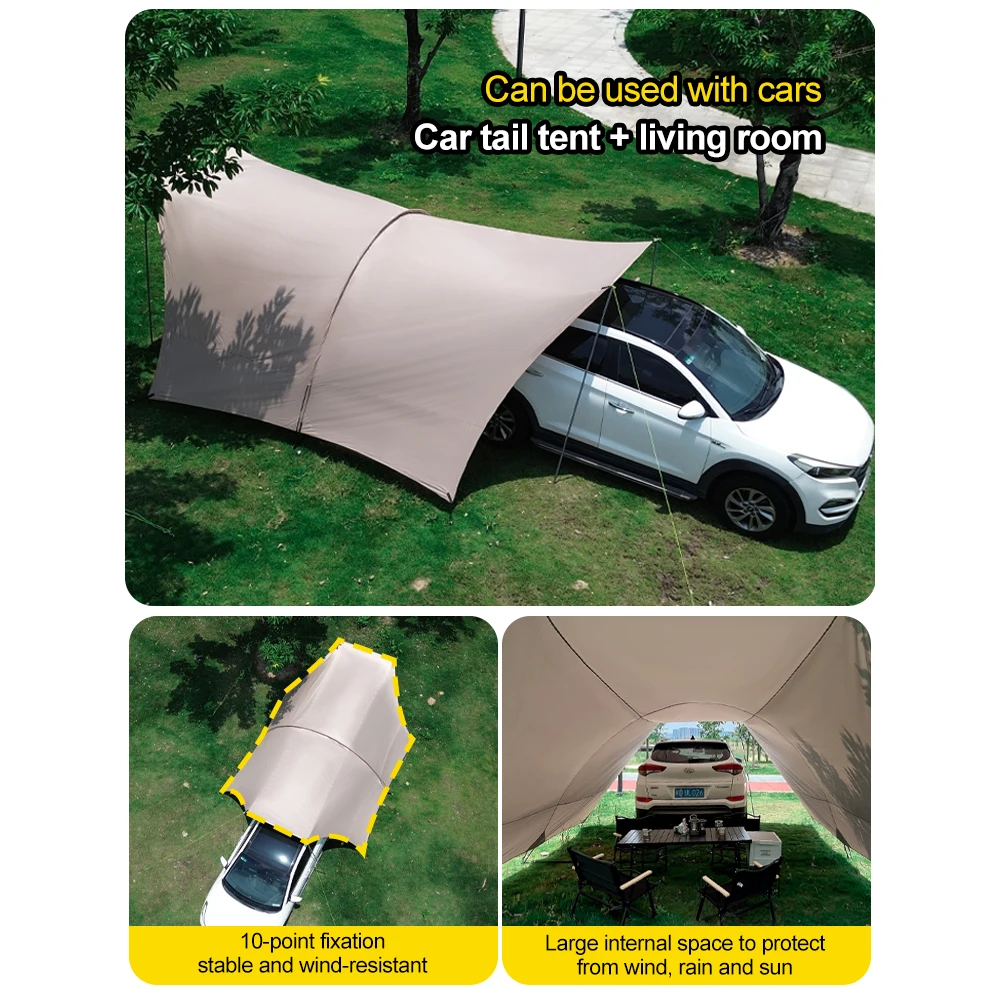 Sonuto 8-14P Car Awning Tent 210D Waterproof Windproof UV Sun Shelter Anti-Mosquito Beach Camping Tent Portable for Outdoor - Image 5