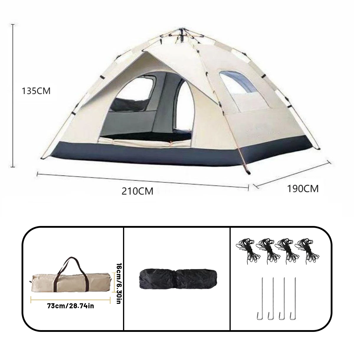 Outdoor Automatic Quick-opening Tent Automatic Rainproof Sunshine-proof Tent Fishing Beach Sunshine Shelter 4 person tents - Image 6
