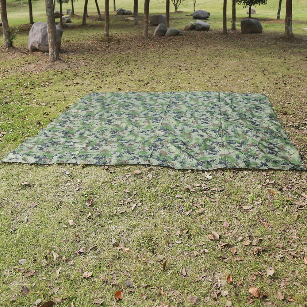 Camouflage Awning Sun Shelter 210T Polyester Yarn Camping Tent Tarp Waterproof Foldable Ultra-light Picnic Backpacking Equipment