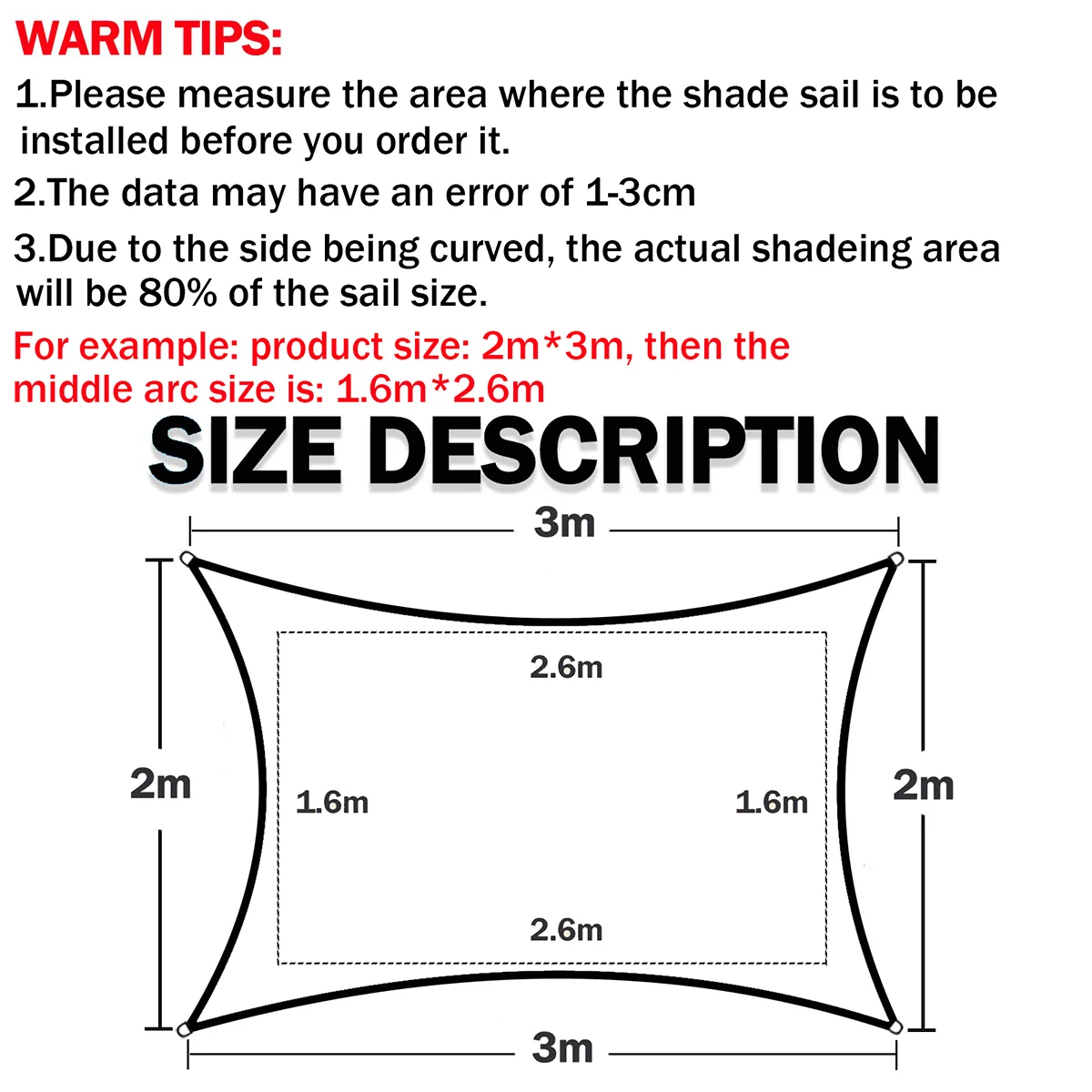 Shade Sail, Waterproof Garden Shelter 95% UV Blocking Sun Protection Awning, Canopy for Patio Garden Yard Backyard Camping Pool - Image 5