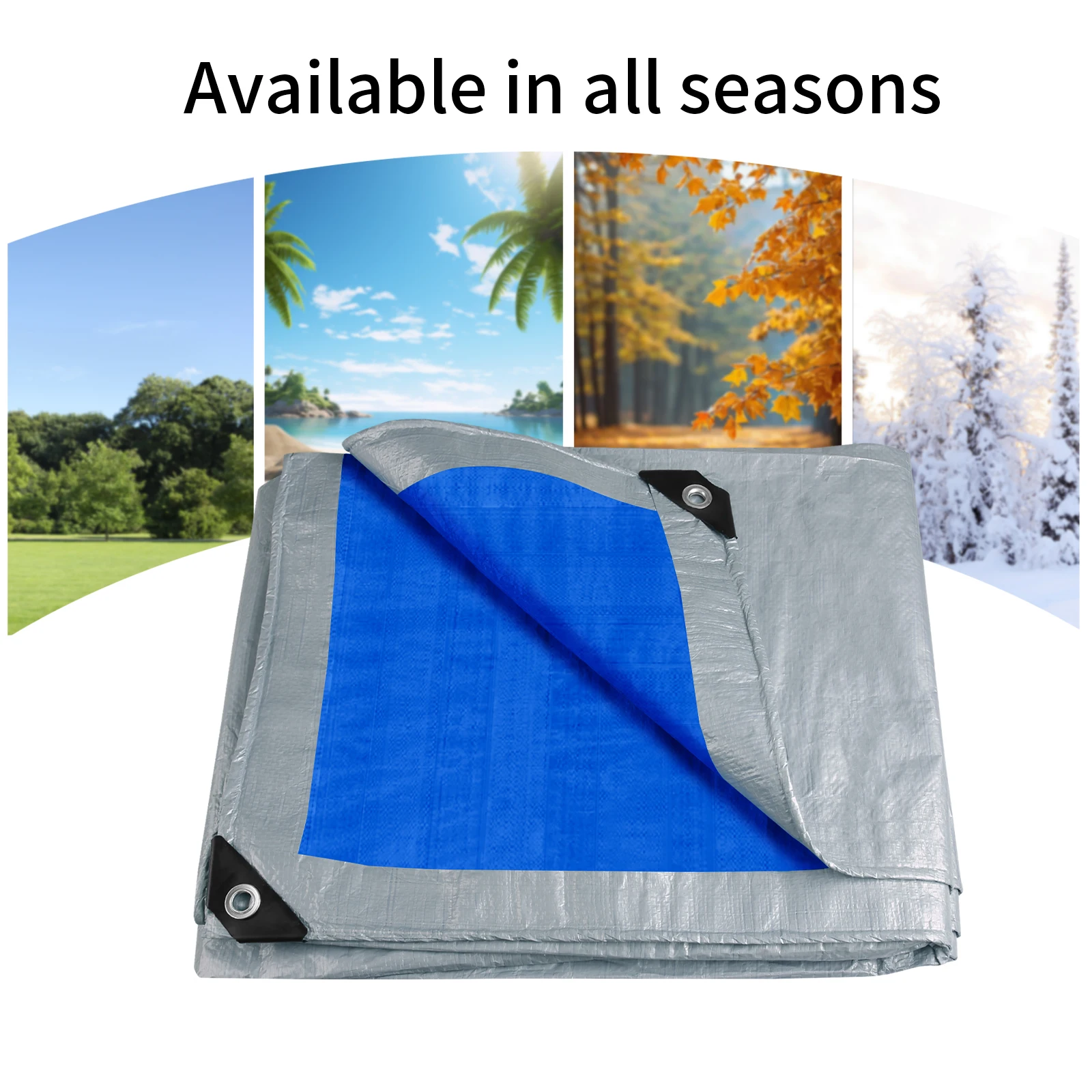 Large Tarpaulin Waterproof Camping Tent Tarp Garden Rain Cover Awning Beach Shade Canopy Multipurpose Outdoor Sun Shelter - Image 4