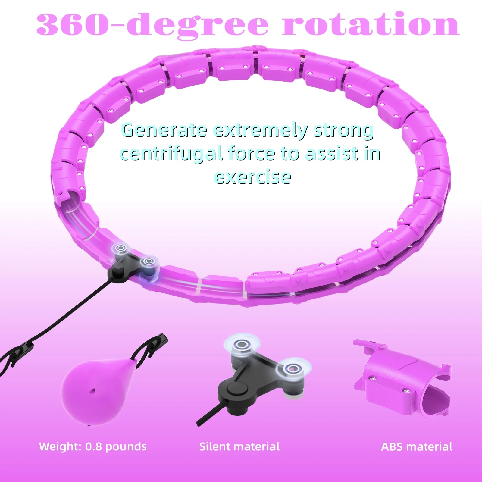 Hula hoop - Women's hula hoop - Detachable slimming waist fitness equipment that won't fall off and won't hurt the waist. - Image 3