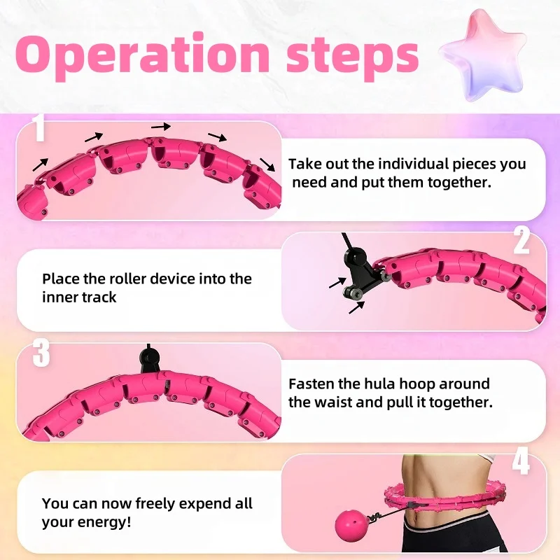 Hula hoop - Women's hula hoop - Detachable slimming waist fitness equipment that won't fall off and won't hurt the waist. - Image 6