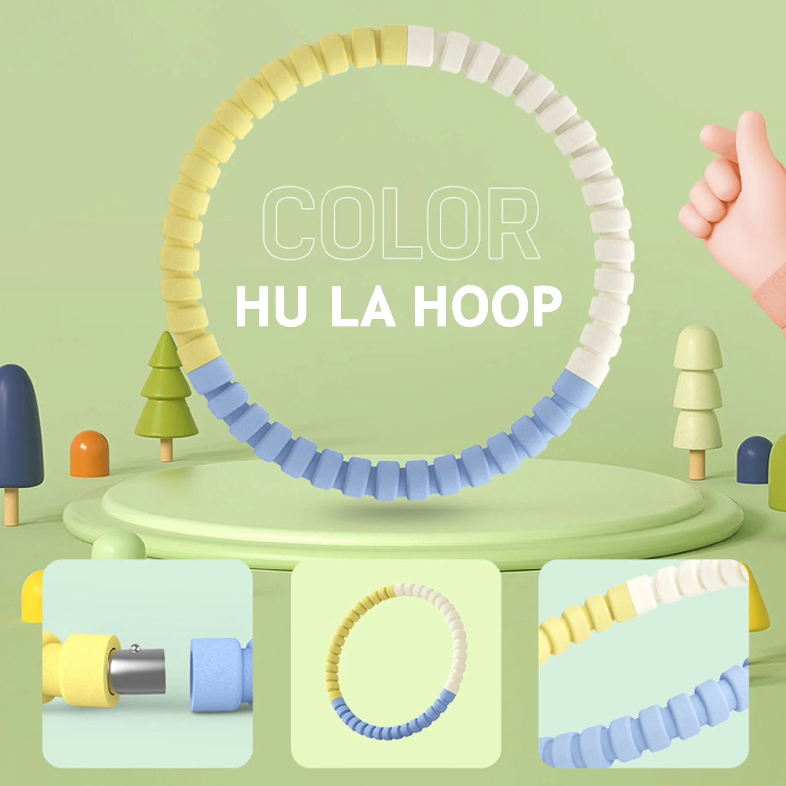 3/4/5/6 Tubes Portable Hula Circle Detachable Exercise Hoops for Children Body Building Sports Hoop Adult Waist Loss Weight Hoop - Image 3