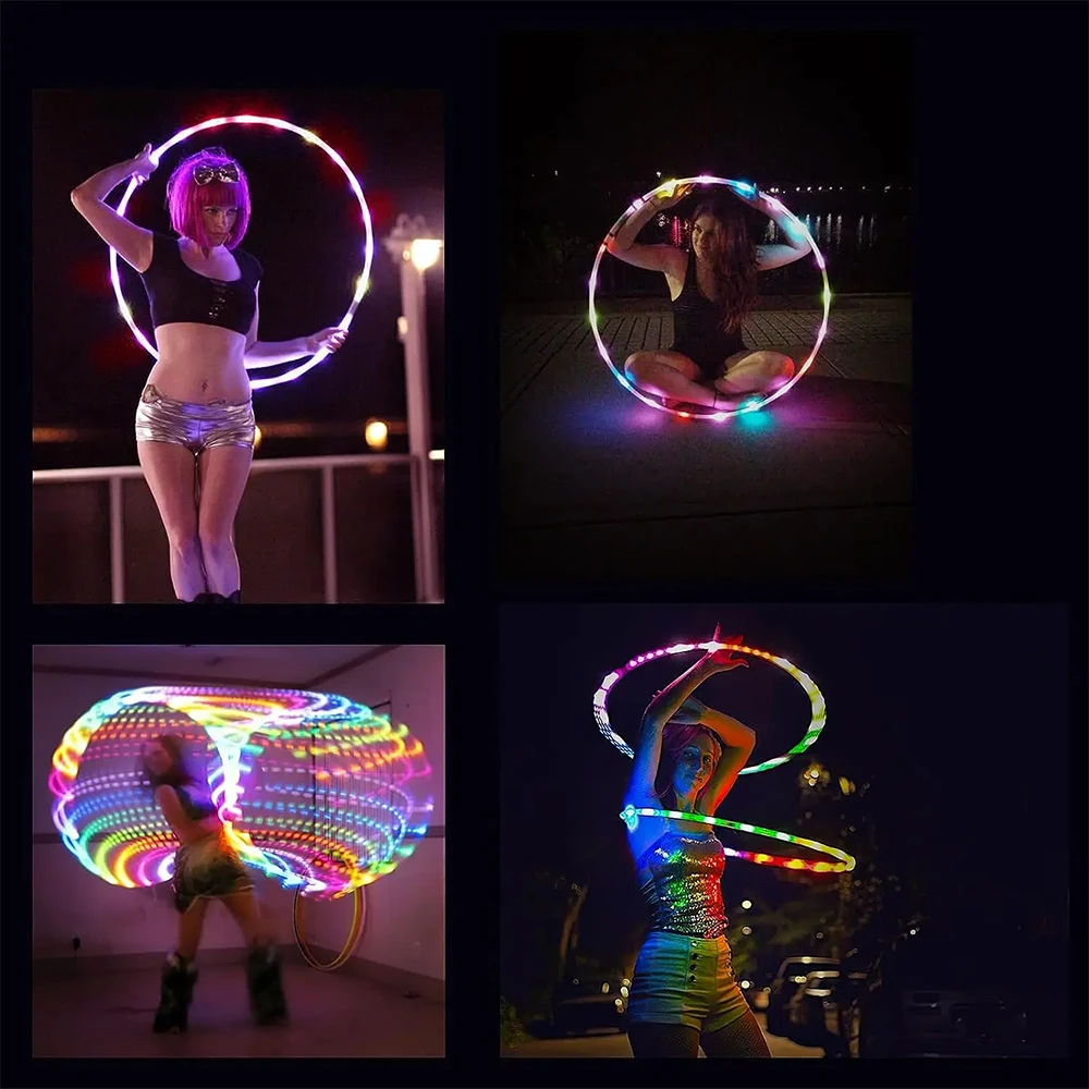 LED Luminous Sports Hoop 60 Diameter Hoop Detachable Fitness Circle Performance Art Abdominal Weight Loss Fitness Equipment - Image 6