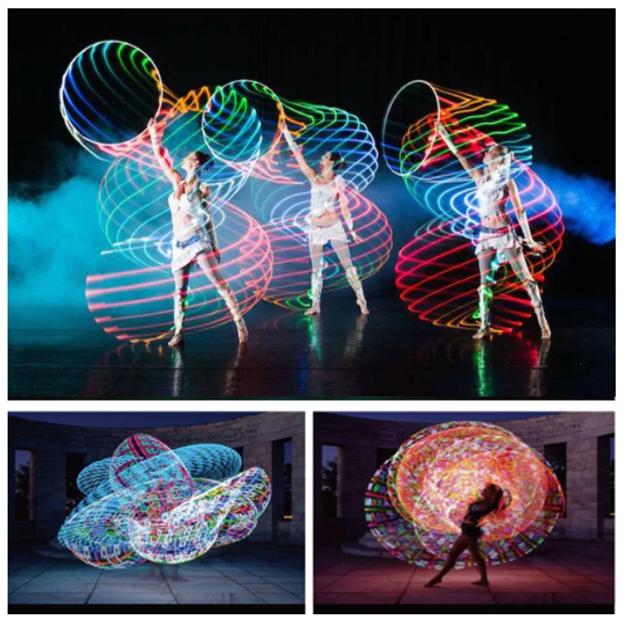 LED Luminous Sports Hoop 60 Diameter Hoop Detachable Fitness Circle Performance Art Abdominal Weight Loss Fitness Equipment - Image 4
