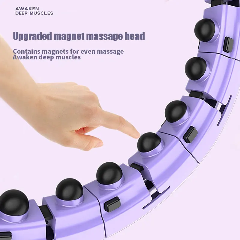 Adult Smart Hula Hoops with Removable Magnetic Massage Weighted Exercise Hoop for Fat Loss Detachable Timer for Women's Fitness - Image 5