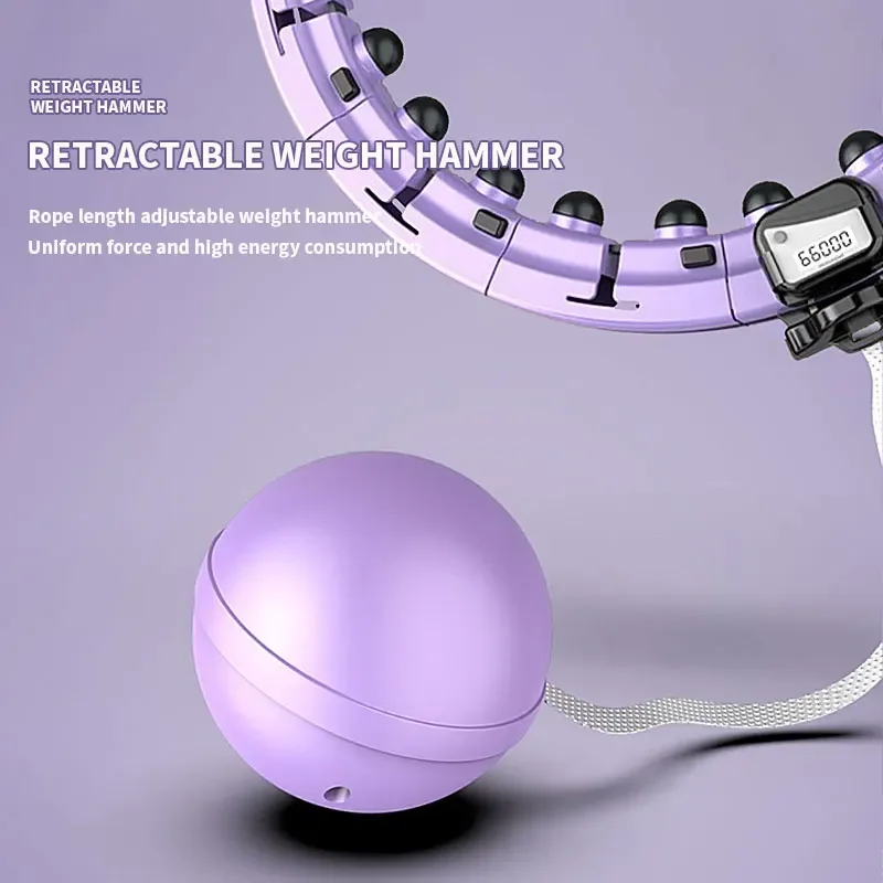 Adult Smart Hula Hoops with Removable Magnetic Massage Weighted Exercise Hoop for Fat Loss Detachable Timer for Women's Fitness - Image 6