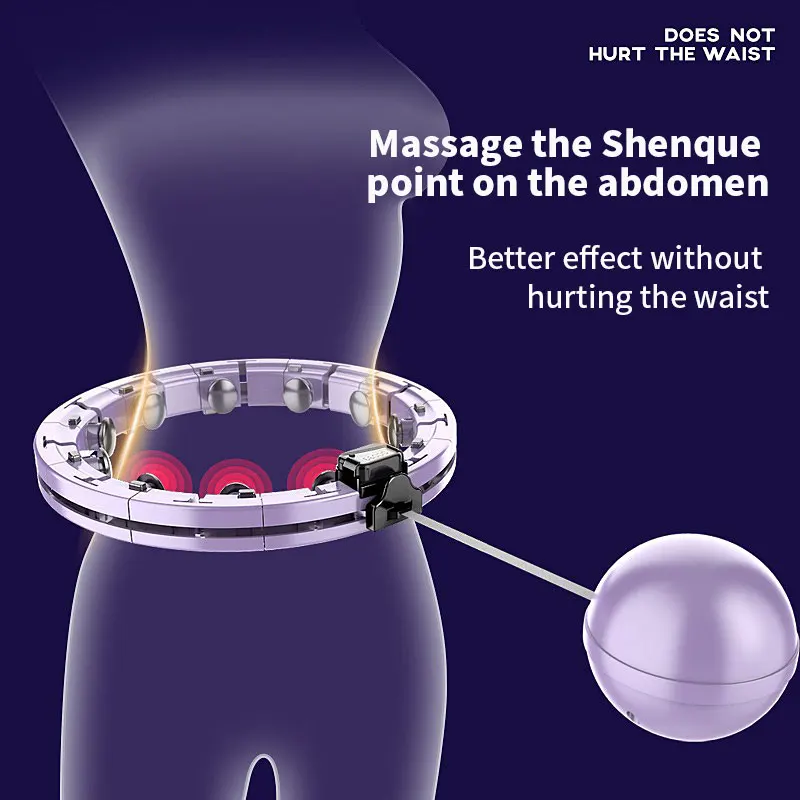 Adult Smart Hula Hoops with Removable Magnetic Massage Weighted Exercise Hoop for Fat Loss Detachable Timer for Women's Fitness - Image 3