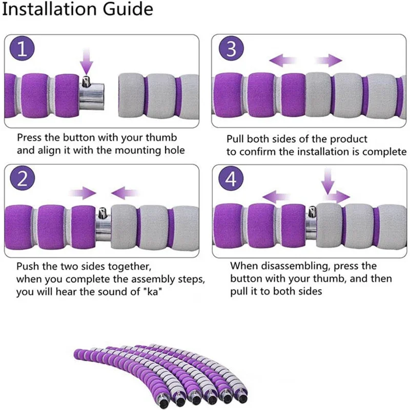 Detachable Sponge Massage Aggravated Hulla Hoops Thin Waist Trainer Massage Sport Hoop Abdomen Beautiful Waist Fitness Equipment - Image 4