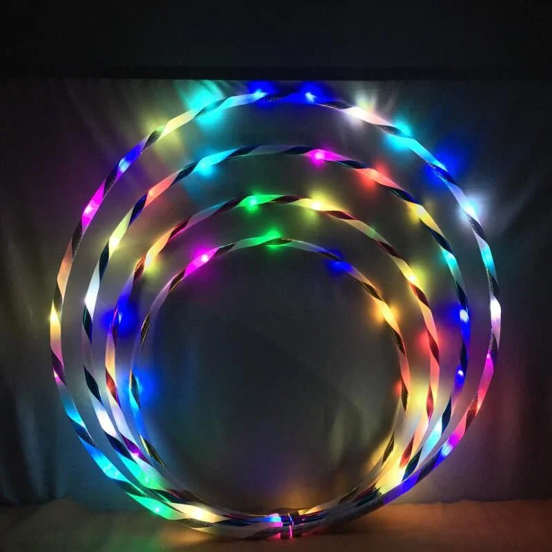 60/70/80/90cm LED Colorful Sports Hoops Lose Weight Fitness Circle Art Show Yoga Home Gym Workout Equipment for Women Kids Gift - Image 3