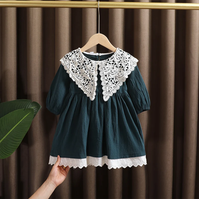 Spring baby girl clothes lace long sleeve dress costume for toddler girl baby birthday kids clothing straight long dresses dress - Image 6