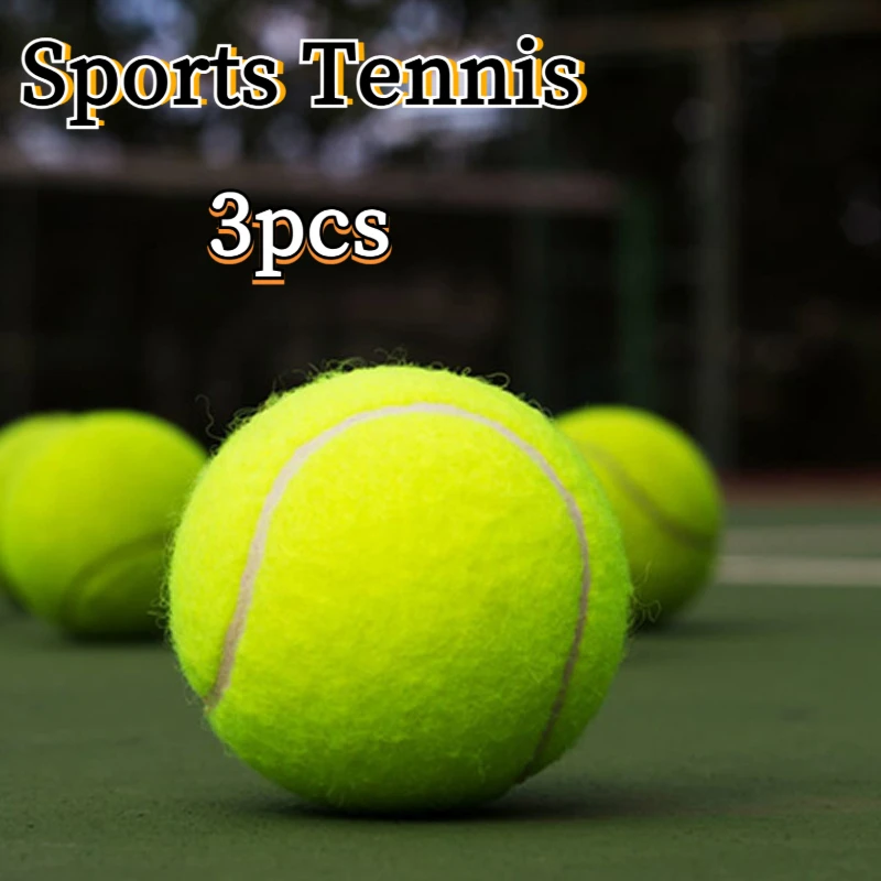 3Pc Professional Rubber Tennis Ball High Resilience Ball Tennis Club Competition Exercises Practice For School Training Supplies