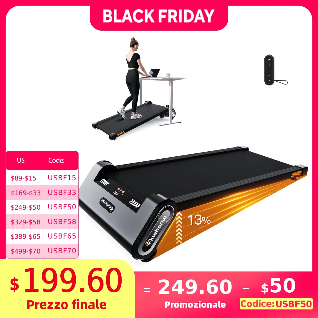 Under Desk Treadmill with Auto Incline,Walking Pad Treadmill 6-Level 13% Auto Incline,2.5HP Portable Treadmills for Home&Office