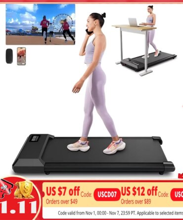 Superun  2-in-1 Home/Office 2.5 HP Walking Treadmill,mini Treadmills for Small Spaces with APP & Remote Control