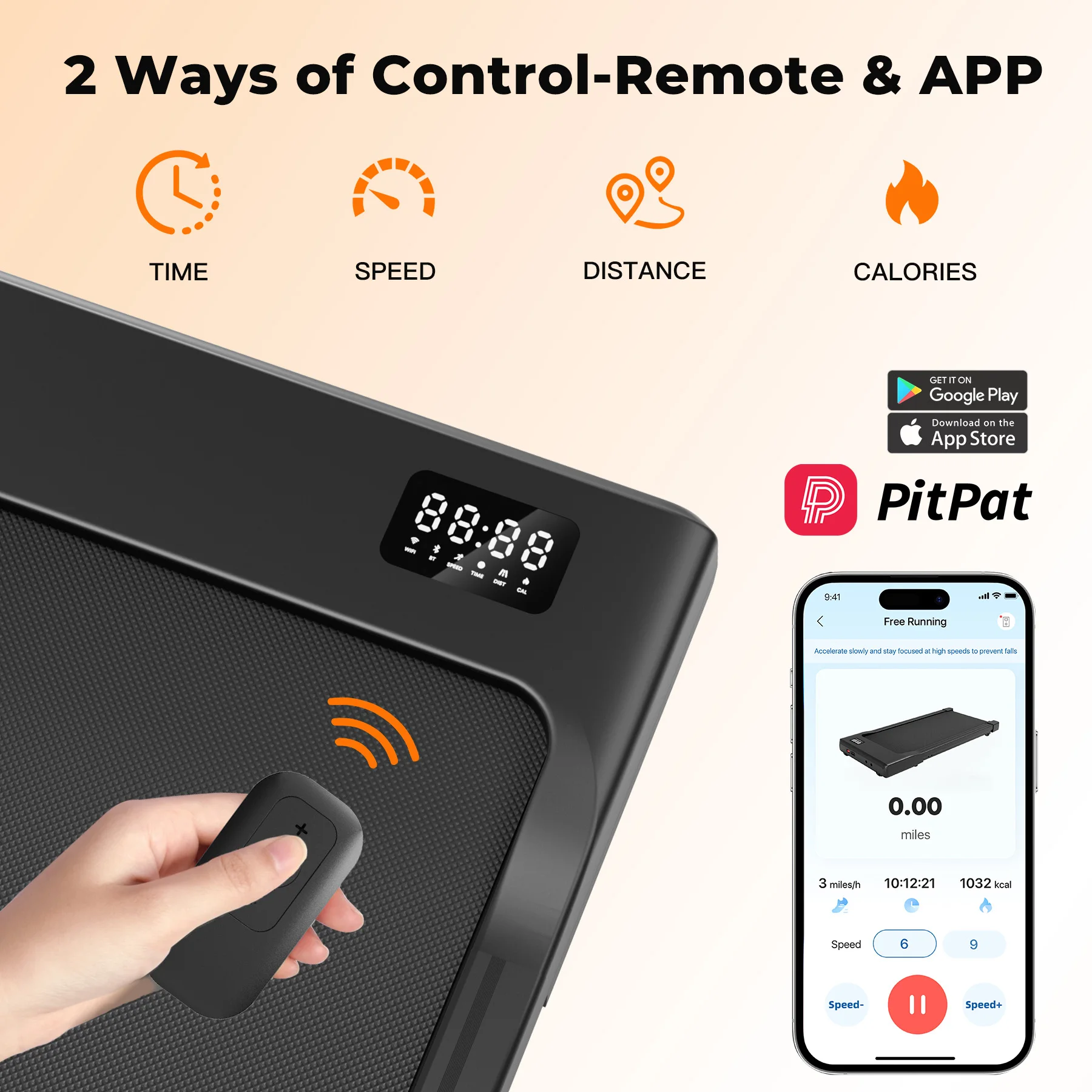 Walking Pad Under Desk Treadmill 2 in 1 Portable Treadmill with Remote Control LED Display 2.5HP Walkingpad for Home&Office - Image 5