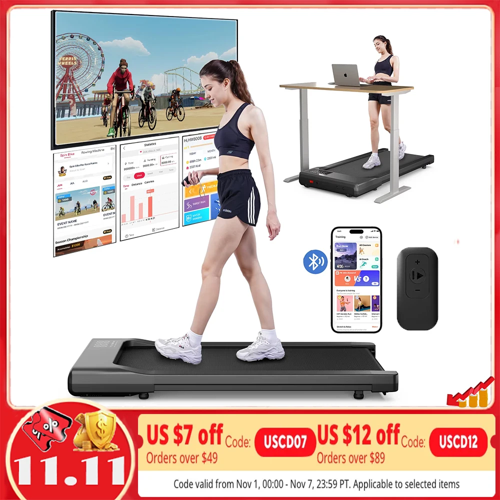 Promoation Walking Treadmill 2.5HP 1-6km/h Speed Anti-Slip Shock Absorption Portable Treadmill for Home Office Exercise Machine