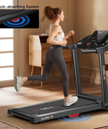Home Folding Treadmill with Pulse Sensors, 2.5 HP Quiet Brushless, 7.5 MPH, 265 lbs Capacity