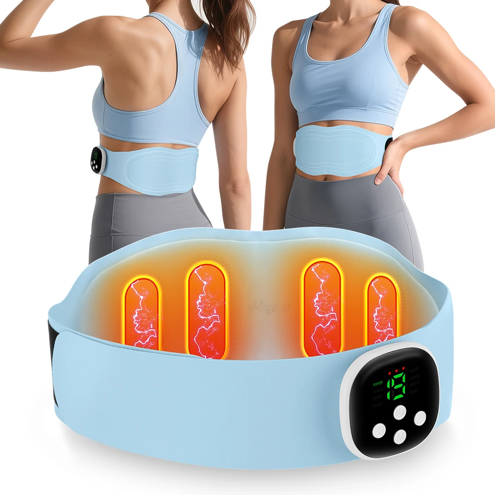 Electric Abdominal Massager Belt Waist Toning Sculptor Vibration And Hot Compress for Belly Exercise Muscle Relax Support
