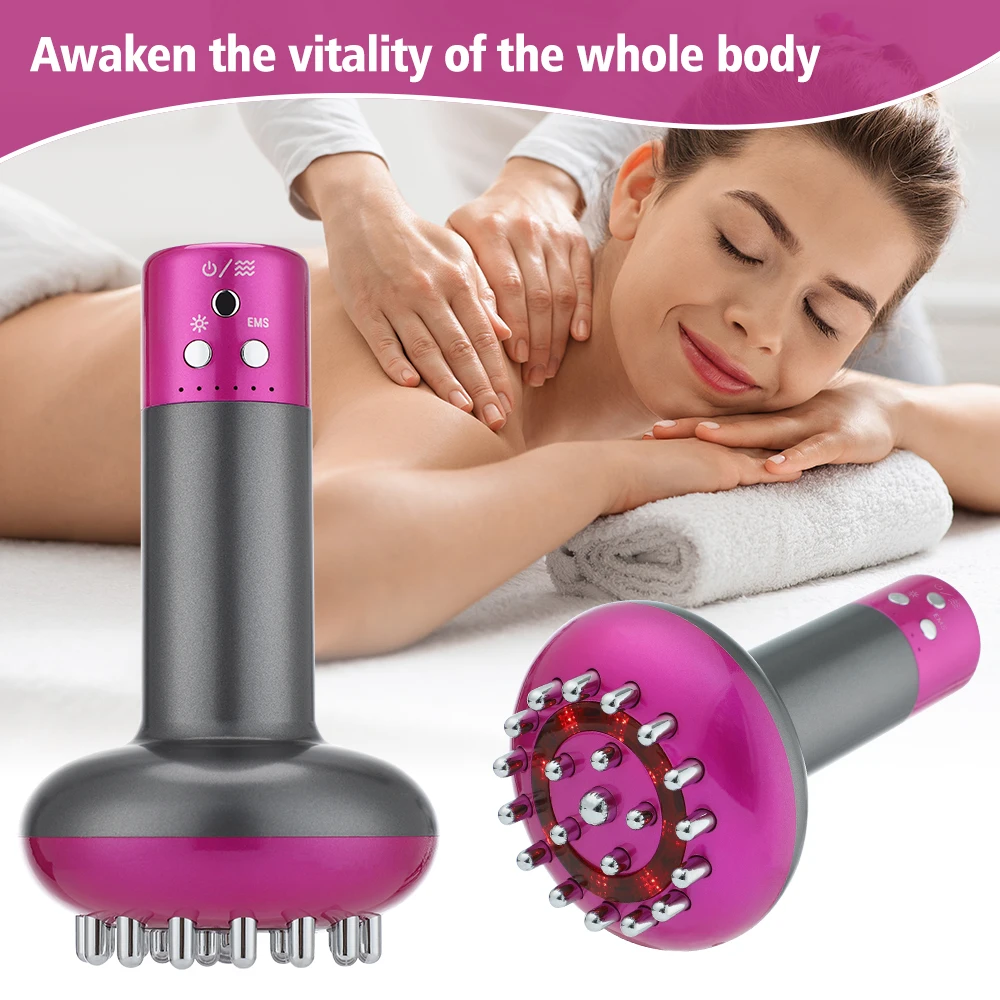 Electric Meridian Brush Body Massager Vibrate Gua Sha Microcurrent Hot Compress Scraping Lymphatic Drainage Machine Fat Burner