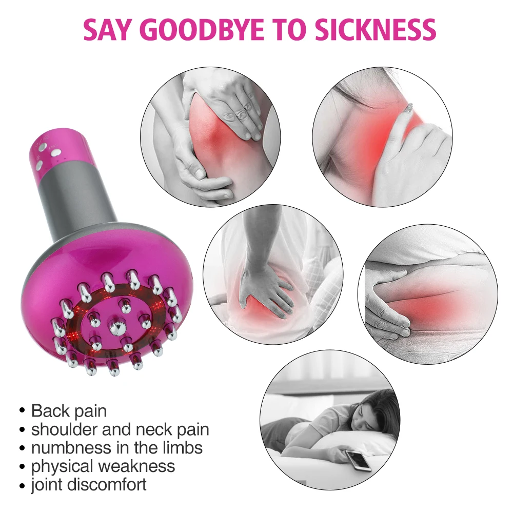 Electric Meridian Brush Body Massager Vibrate Gua Sha Microcurrent Hot Compress Scraping Lymphatic Drainage Machine Fat Burner